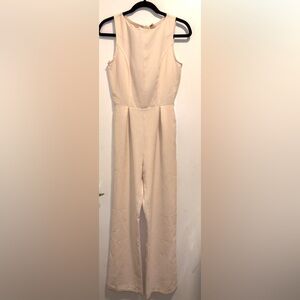 Song of Style wide leg Jumpsuit old money boho preppy tan sz XS